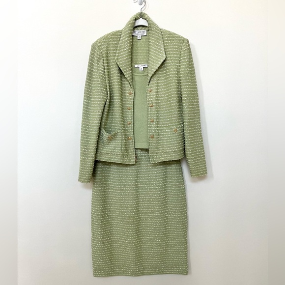 St. John | Other | St John Marie Gray Collection 3 Piece Knit Suit Set ...